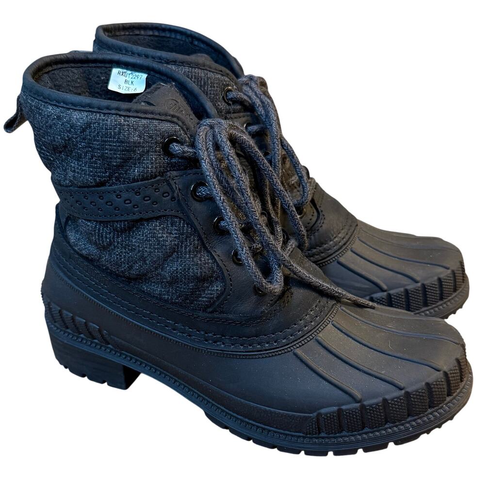 Kamik Sienna Mid 2 Duck Boots Waterproof Winter Quilted Rubber Black Women's 6